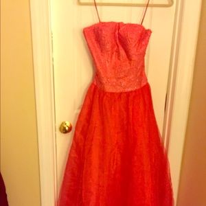 Red sparkly evening gown